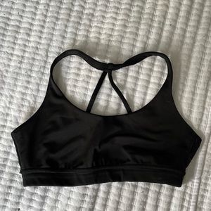 reebok black sports bra